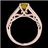 Image 2 : 1.4 ctw Certified SI/I Fancy Intense Yellow Diamond Ring 10k Rose Gold - REF-190X9A