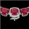 Image 1 : 116 ctw Ruby & Diamond Micro Eternity Necklace 14k White Gold - REF-581X8A