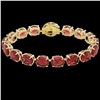 Image 2 : 65 ctw Pink Tourmaline & Micro VS/SI Diamond Bracelet 14k Yellow Gold - REF-981A8N