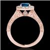 Image 2 : 1.7 ctw SI Certified Fancy Blue Diamond Solitaire Halo Ring 10k Rose Gold - REF-177Y3X