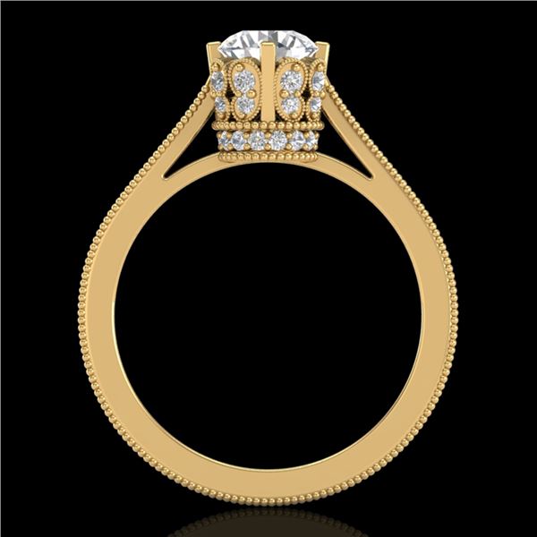 1.14 ctw VS/SI Diamond Art Deco Ring 18k Yellow Gold - REF-220M5G