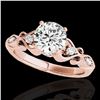 Image 1 : 1.15 ctw Certified Diamond Solitaire Antique Ring 10k Rose Gold - REF-190M9G