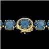 Image 1 : 79 ctw London Blue Topaz & Micro Diamond Bracelet 14k Yellow Gold - REF-272A2N