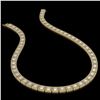 Image 2 : 36.30 ctw Princess Cut Diamond Micro Pave Necklace 18K Yellow Gold - REF-4704X5A