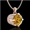 Image 3 : 1.5 ctw Intense Fancy Yellow Diamond Art Deco Necklace 18k Rose Gold - REF-218M2G