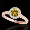 Image 1 : 1.11 ctw Certified SI/I Fancy Intense Yellow Diamond Ring 10k Rose Gold - REF-184K3Y