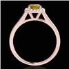 Image 2 : 1.11 ctw Certified SI/I Fancy Intense Yellow Diamond Ring 10k Rose Gold - REF-184K3Y