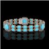 Image 1 : 15.27 ctw Turquoise & Diamond Bracelet 14K Rose Gold - REF-263A6N