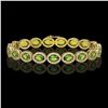 Image 1 : 13.87 ctw Peridot & Diamond Micro Pave Halo Bracelet 10k Yellow Gold - REF-263R6K