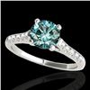 Image 1 : 1.2 ctw SI Certified Fancy Blue Diamond Solitaire Ring 10k White Gold - REF-122F8M