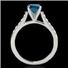 Image 2 : 1.2 ctw SI Certified Fancy Blue Diamond Solitaire Ring 10k White Gold - REF-122F8M