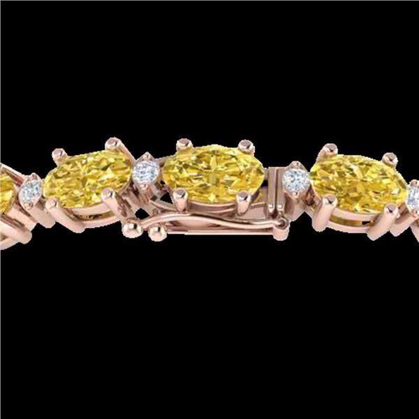 19.7 ctw Citrine & VS/SI Diamond Eternity Bracelet 10k Rose Gold - REF-98R2K