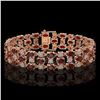 Image 1 : 24.68 ctw Garnet & Diamond Bracelet 10K Rose Gold - REF-227H3R