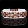 Image 2 : 24.68 ctw Garnet & Diamond Bracelet 10K Rose Gold - REF-227H3R