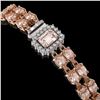 Image 2 : 16.35 ctw Morganite & Diamond Bracelet 14K Rose Gold - REF-236R4K