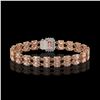 Image 3 : 16.35 ctw Morganite & Diamond Bracelet 14K Rose Gold - REF-236R4K