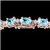 Image 1 : 15.9 ctw Aquamarine & VS/SI Diamond Eternity Bracelet 10k Rose Gold - REF-161A8N