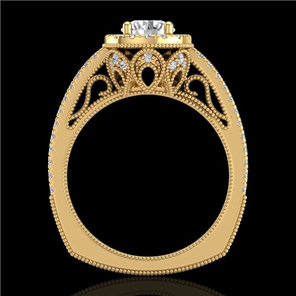 1.55 ctw VS/SI Diamond Solitaire Art Deco Ring 18k Yellow Gold - REF-263X6A