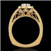 Image 1 : 1.55 ctw VS/SI Diamond Solitaire Art Deco Ring 18k Yellow Gold - REF-263X6A