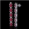 Image 2 : 12.36 ctw Ruby & VS/SI Certified Diamond Tennis Earrings 10k White Gold - REF-89G3W