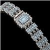 Image 2 : 26.02 ctw Sky Topaz & Diamond Bracelet 14K White Gold - REF-318W2H