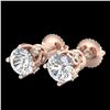 Image 1 : 1.26 ctw VS/SI Diamond Solitaire Art Deco Stud Earrings 18k Rose Gold - REF-209F3M