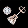 Image 3 : 1.26 ctw VS/SI Diamond Solitaire Art Deco Stud Earrings 18k Rose Gold - REF-209F3M