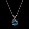 Image 3 : 1.50 ctw Certified Intense Blue Diamond Necklace 10k Rose Gold - REF-153W4H