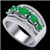 Image 2 : 2.25 ctw Emerald & Micro Pave VS/SI Diamond Designer Ring 10k White Gold - REF-81Y8X