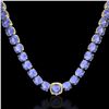 Image 2 : 100 ctw Tanzanite & Diamond Micro Necklace 14k Yellow Gold - REF-1618K2Y