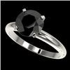 Image 1 : 2.50 ctw Fancy Black Diamond Solitaire Engagment Ring 10k White Gold - REF-57G8W