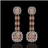 Image 1 : 17.42 ctw Morganite & Diamond Earrings 14K Rose Gold - REF-431R3K