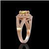Image 3 : 2.09 ctw Canary Citrine & Diamond Victorian Ring 14K Rose Gold - REF-83R6K