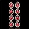 Image 1 : 10.48 ctw Tourmaline & Diamond Micro Pave Halo Earrings 10k Rose Gold - REF-281H8R