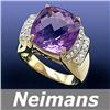 Image 1 : Men's 8.75 ct Amethyst, Peridot & Diamond Ring 14K Gold