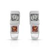 Image 1 : Natural 1.12 CTW Multi-Sapphire & Diamond Earrings 14K White Gold - REF-42H3W