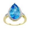 Image 1 : 5.55 CTW Swiss Blue Topaz & Diamond Ring 10K Yellow Gold - REF-34M8A