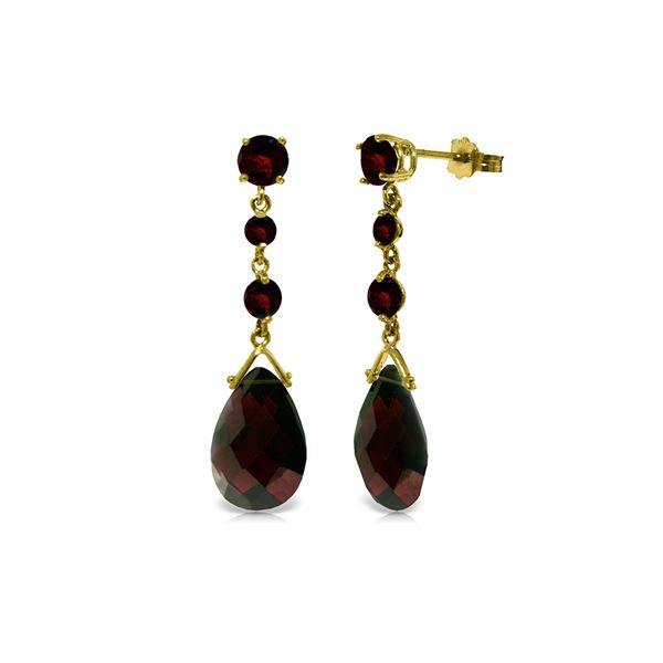 Genuine 13.2 ctw Garnet Earrings 14KT Yellow Gold - REF-39Z3N