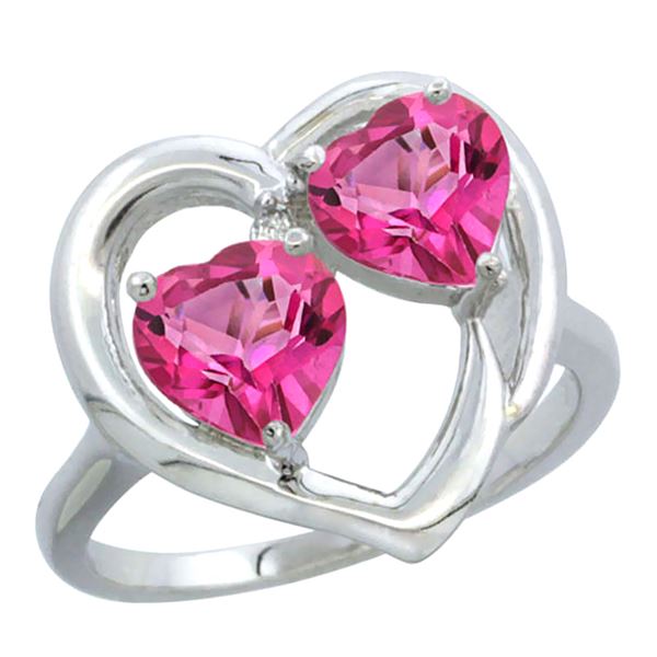 2.60 CTW Pink Topaz Ring 14K White Gold - REF-33A9X