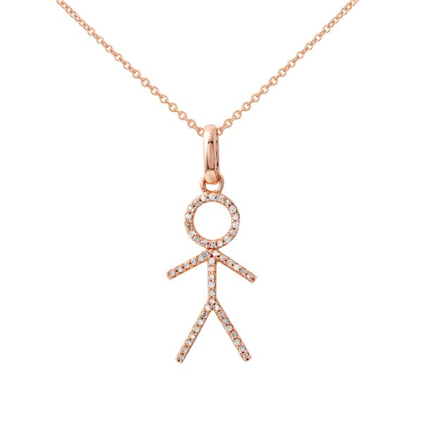 Natural 0.18 CTW Diamond Necklace 14K Rose Gold - REF-29X7T