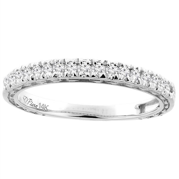 0.25 CTW Diamond Ring 14K White Gold - REF-60R6H