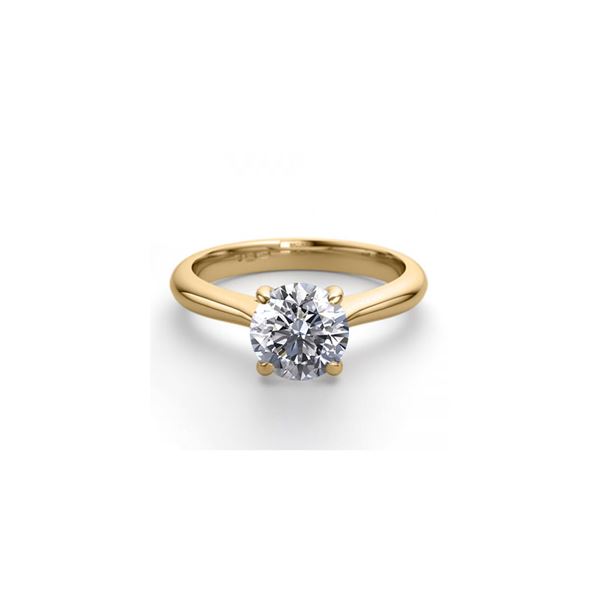 18K Yellow Gold 0.83 ctw Natural Diamond Solitaire Ring - REF-223W4K