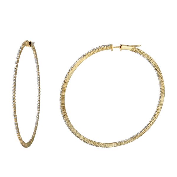 Natural 1.59 CTW Diamond Earrings 14K Yellow Gold - REF-168Y3N