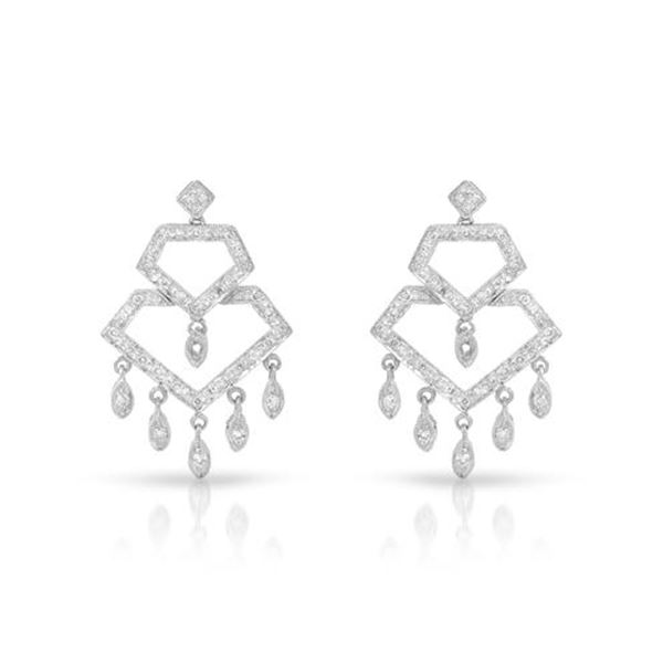 Natural 0.59 CTW Diamond Earrings 18K White Gold - REF-102X6T