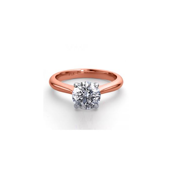 14K Rose Gold 1.41 ctw Natural Diamond Solitaire Ring - REF-443N6R