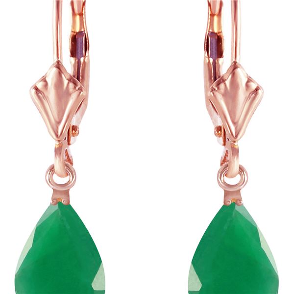 Genuine 2 ctw Emerald Earrings 14KT Rose Gold - REF-43M9T