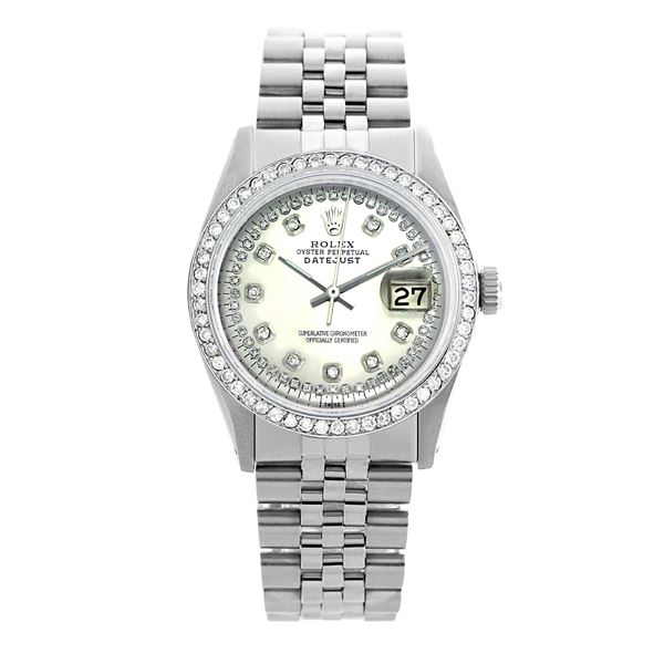 Rolex Pre-owned 36mm Mens String Silver Dial Stainless Steel