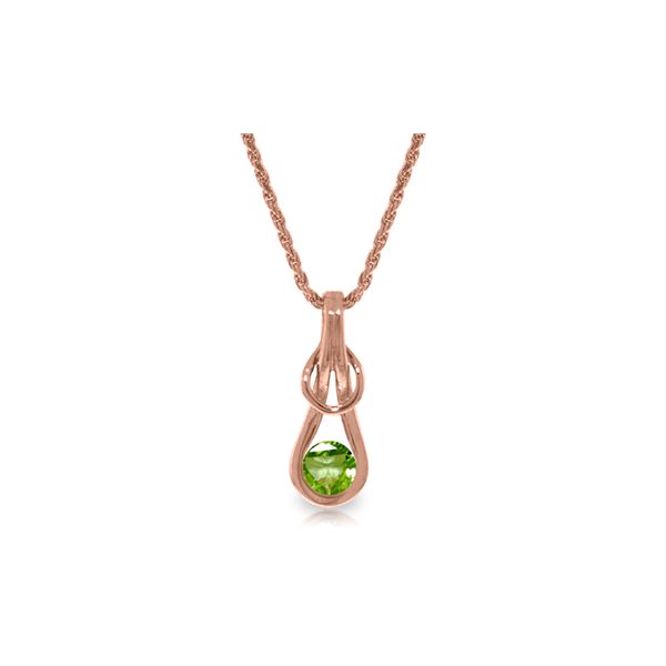 Genuine 0.65 ctw Peridot Necklace 14KT Rose Gold - REF-73X7M