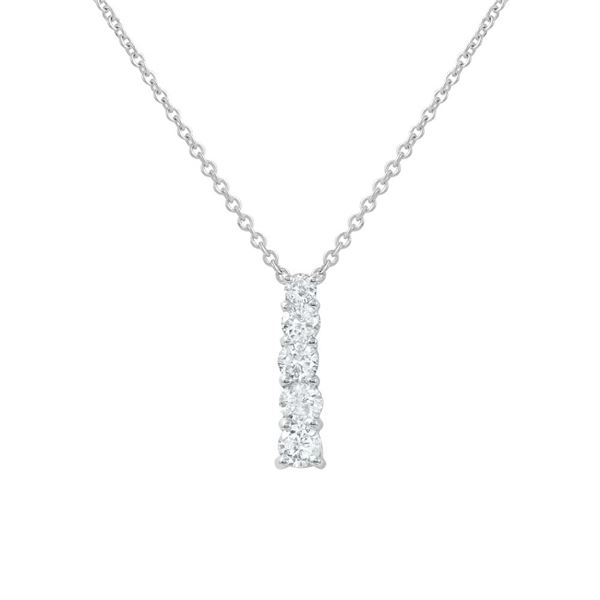 Natural 0.50 CTW Diamond Necklace 14K White Gold - REF-56T7X