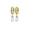 Image 1 : Genuine 2.53 ctw Aquamarine & Diamond Earrings 14KT Yellow Gold - REF-60X3M